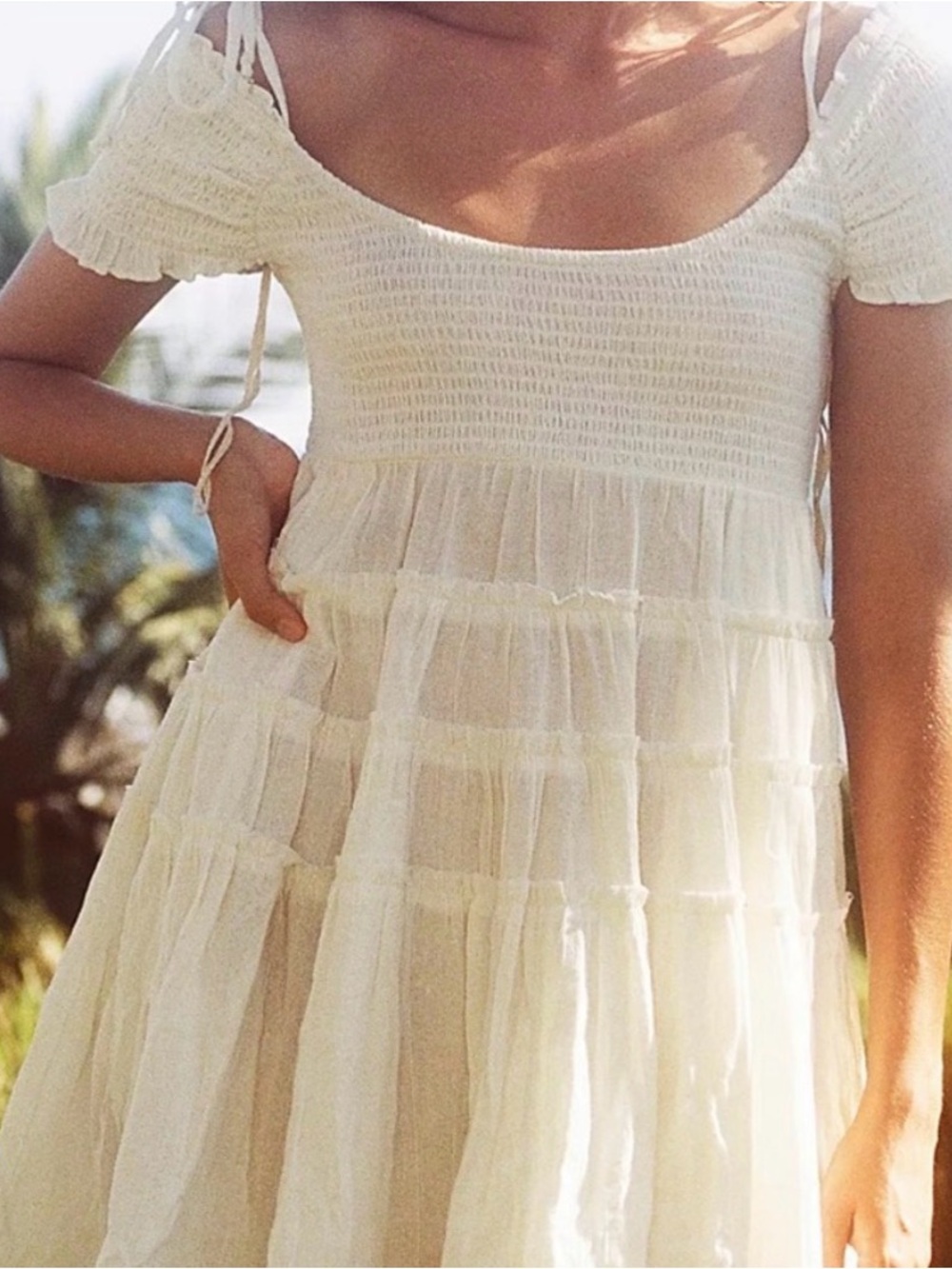 Free People Happy With You mini dress in creamy white